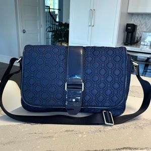 Vera Bradley Navy Blue Quilted Crossbody Buckle Bag